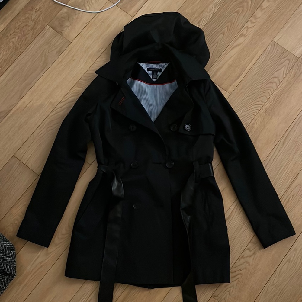 Tommy Hilfiger Black Trench Coat (Size XS)